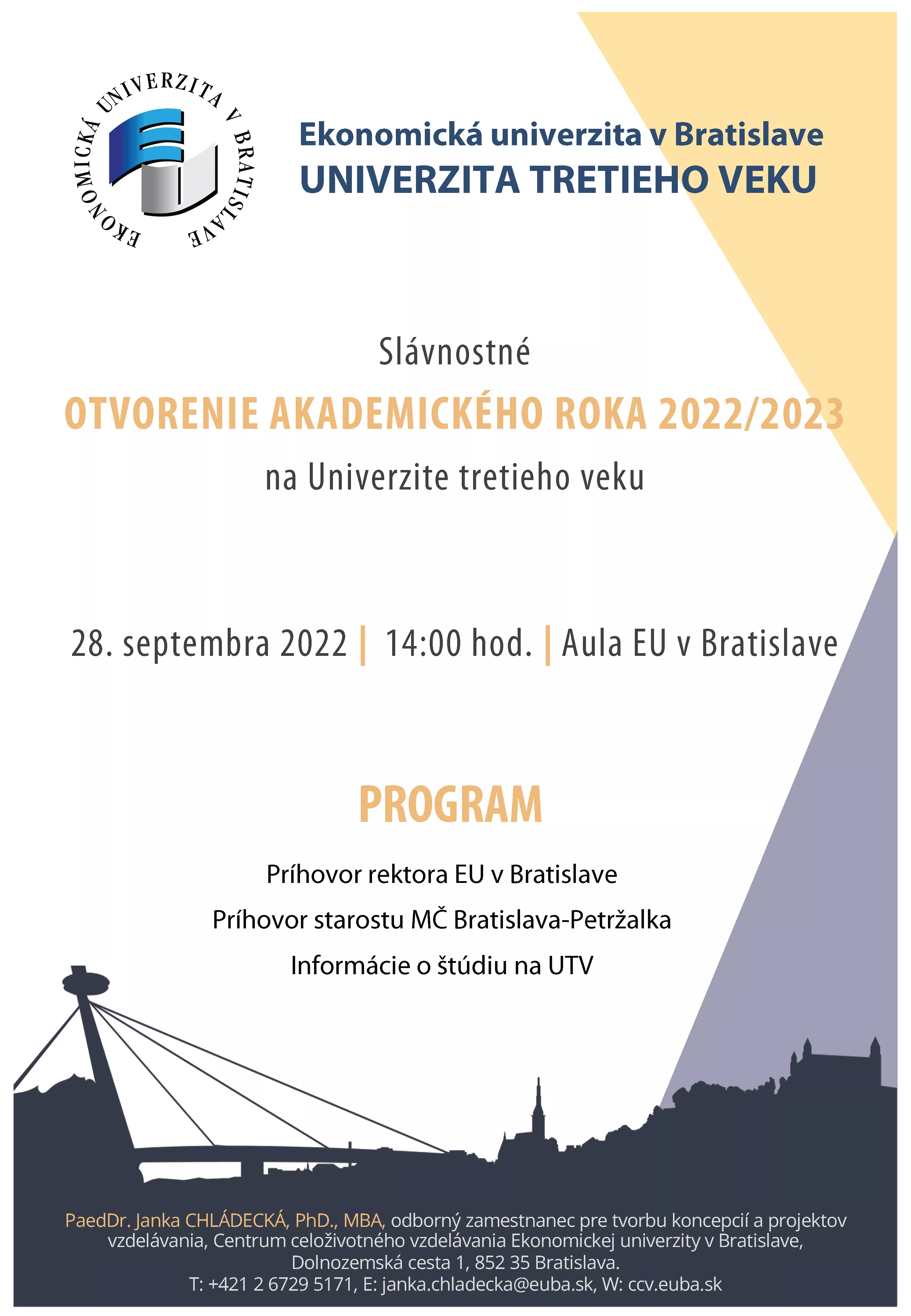 Slávnostné otvorenie akademického roka 2022/2023 na Univerzite tretieho veku